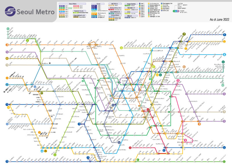 韓国ソウル地下鉄路線図