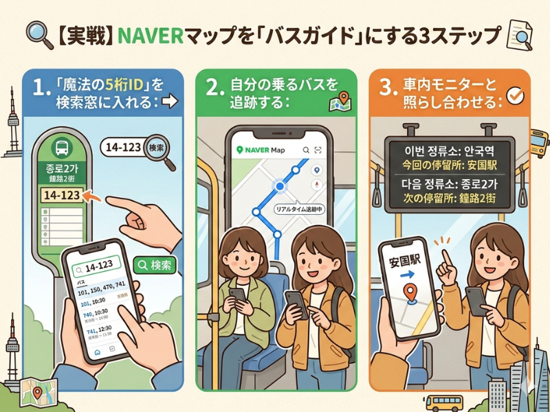 NAVERマップの使い方3スッテプ