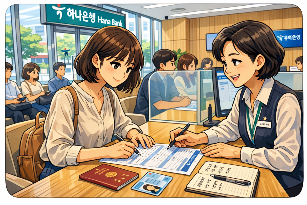 韓国国内銀行口座開設案内
